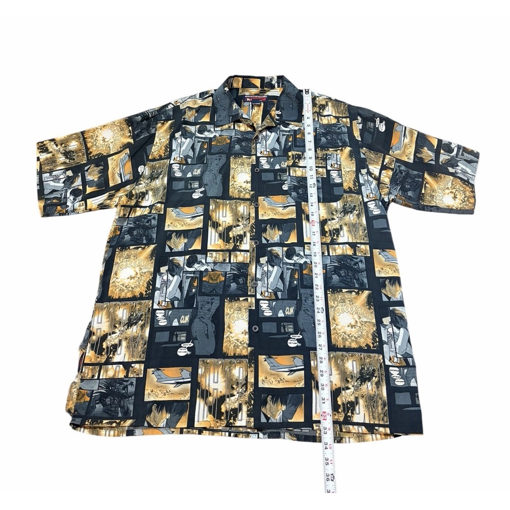South Pole Men's Short Size XXL Shortsleeved Button Up Shirt Vintage Graphic Y2K - Picture 4 of 6